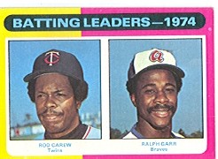 1975 Topps Mini Baseball Cards      306     Rod Carew/Ralph Garr LL